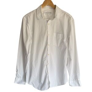 Banana Republic White Luxe Stretch Poplin Slim Fit Size Large